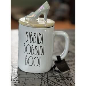 Rae Dunn NEW Disney Princess Iridescent Cinderella Glass Slipper Topper Lid Mug